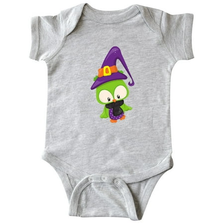 

Inktastic Green Owl Owl Wearing Witch Hat Halloween Gift Baby Boy or Baby Girl Bodysuit