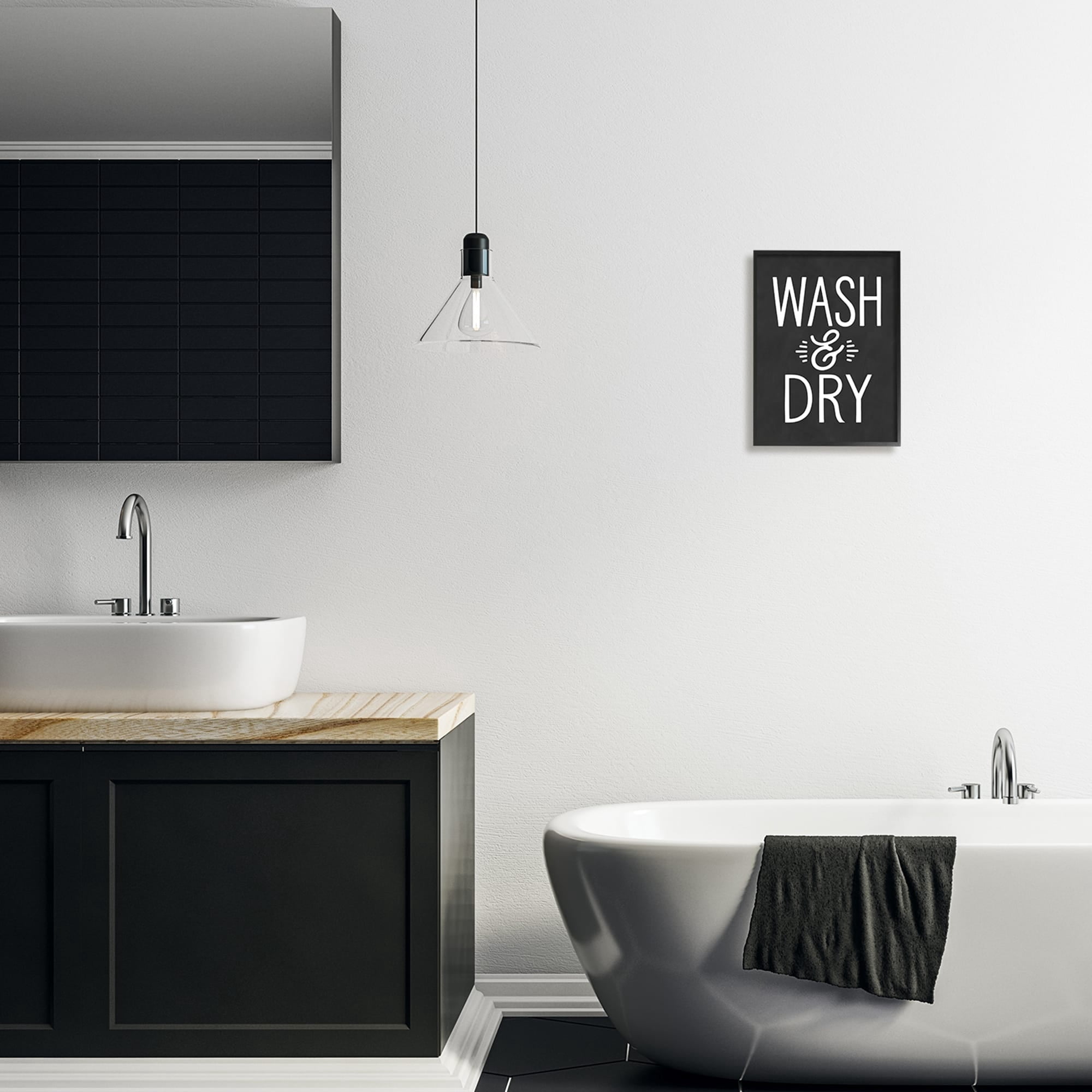 Stupell Industries Wash And Dry Vintage Cleaning Phrase Kitchen Laundry, 16 x 20, Design by Lettered and Lined