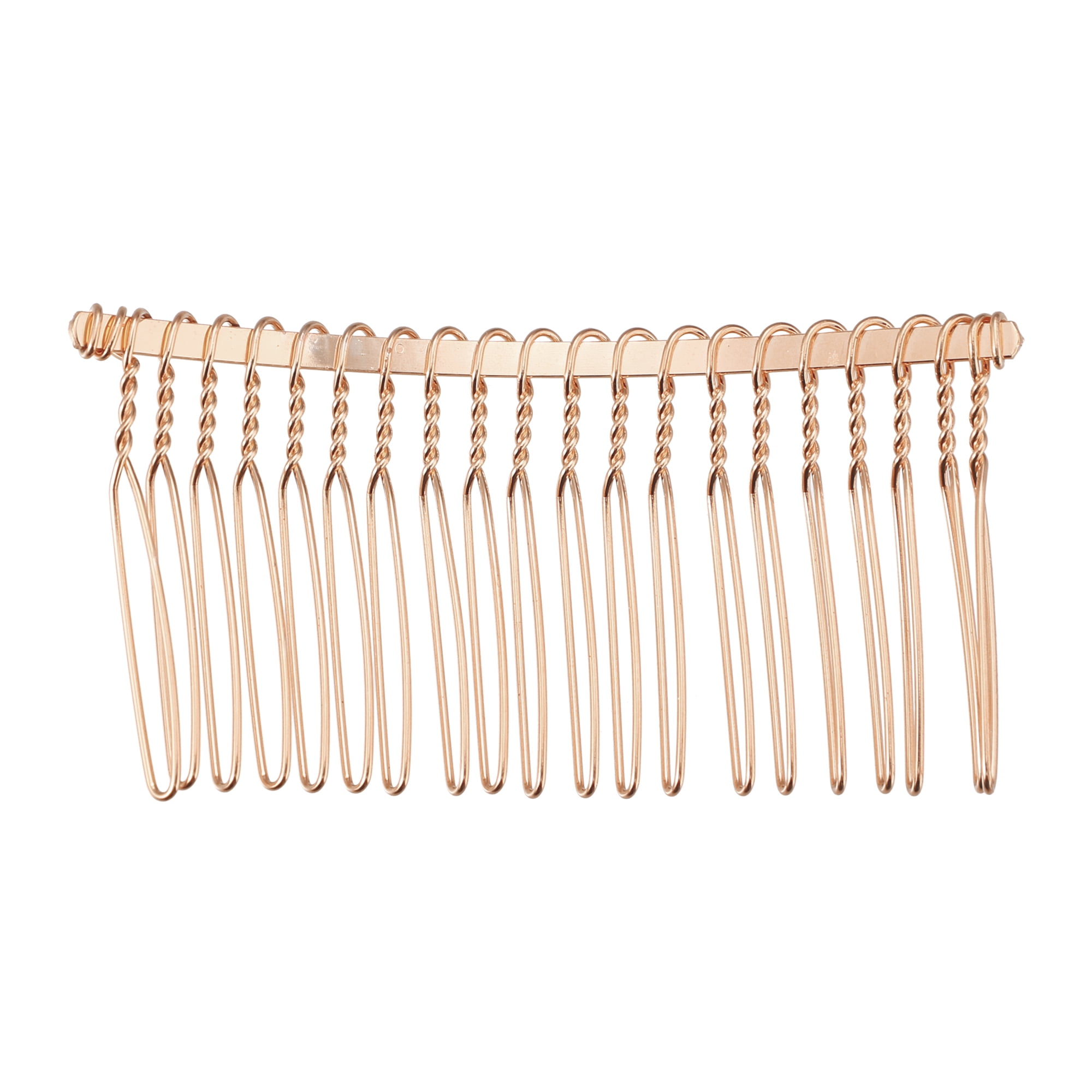Unique Bargains 2 Pcs No Slip Hair Side Combs Accessories Made of Metal with Gold Tone Finish Rose Gold Tone