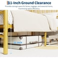 thumbnail image 4 of Twin XL Size Bed Frame, Heart Shaped Metal Bed Frame with Headboard and Footboard, Platform Bed Frame with Sturdy Slat Support, Underbed Storage Space, No Box Spring Needed, Gold, 4 of 6