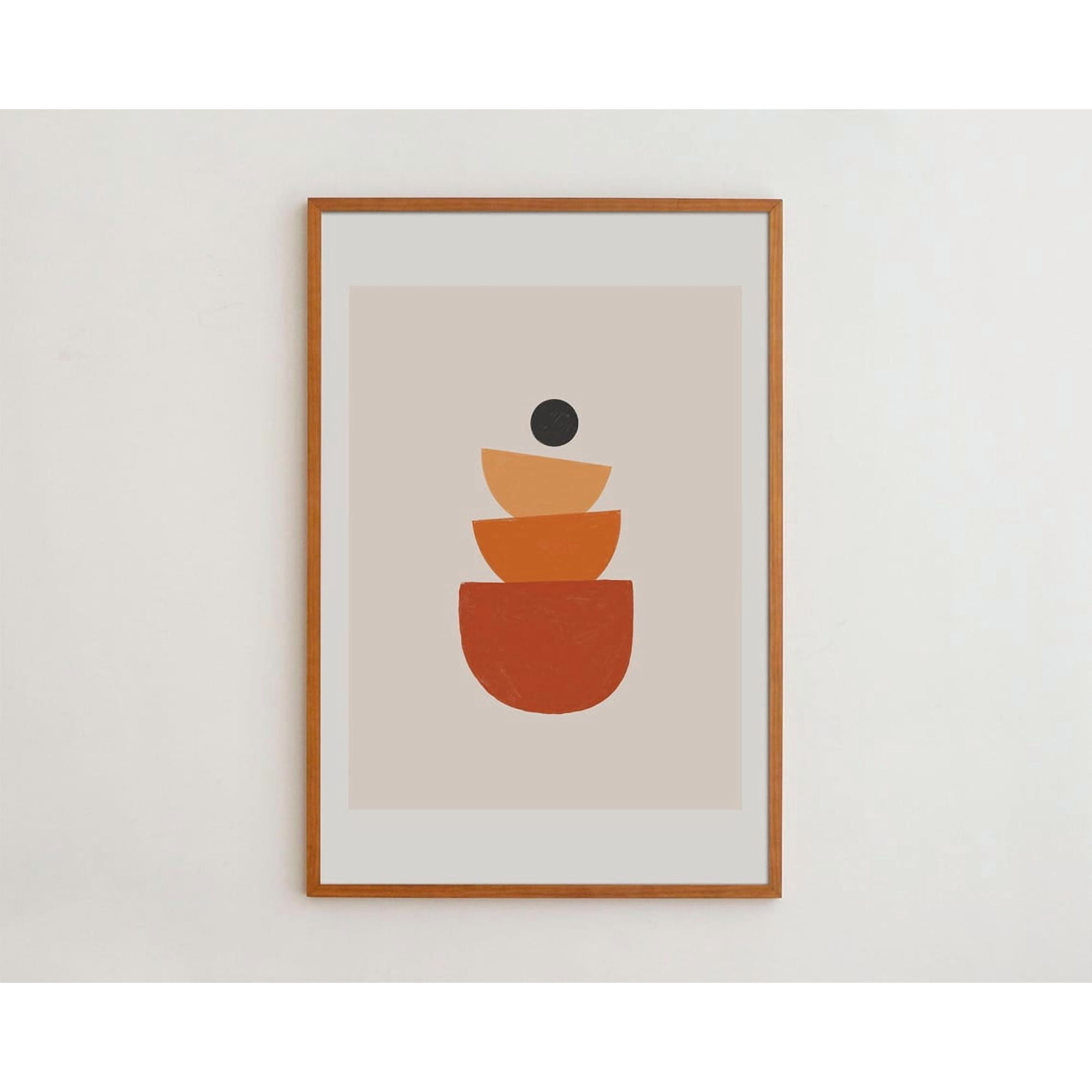 Abstract Orange Boho Minimalist Geometric Wall Art Print Modern Living Room And Office Decor