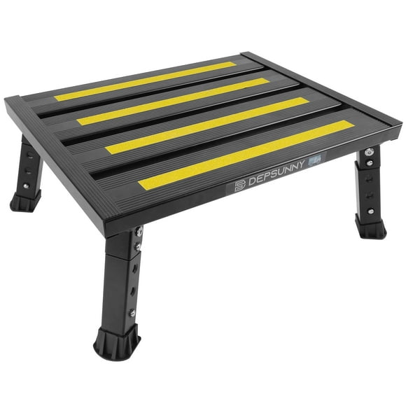 Escalón para RV DEPSUNNY, taburete de aluminio plegable y ajustable