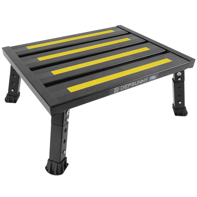Escalón para RV DEPSUNNY, taburete de aluminio plegable y ajustable
