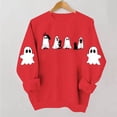 thumbnail image 2 of Jsaierl Halloween Sweatshirts for Women Spooky Ghost Graphic Pullovers Soft Holiday Crewneck Long Sleeve Sweater Tops Halloween Costumes, Sizes S-2XL, 2 of 7
