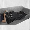 thumbnail image 6 of Eat Drink and Be Merry Soft Flannel Fleece Blanket, Inspiration Calligraphy on Grunge Chalkboard Coffee Hearts, Cozy Plush for Indoor and Outdoor Use, 70" x 90", Charcoal Grey White, by Ambesonne, 6 of 6