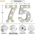 thumbnail image 3 of AllWays Plaza Decorative Led Light Up Number Letters, White Plastic Marquee Number Lights Sign for 75th Birthday Party Wedding Decor Battery Operated Number (75), 3 of 13