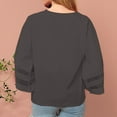 thumbnail image 5 of TKLPEHG Womens 3/4 Sleeve Tops Crew Neck Three-quarter Sleeve Shirt Fashion Fall Tops Loose Solid Color Casual Comfy Lightweight Blouses Pullover (Black,S), 5 of 8