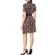 thumbnail image 3 of INSPIRE CHIC Vestido de Camisa de Manga Corta con Cinturón y Cuello en Contraste para Mujeres XL Negro, 3 of 7