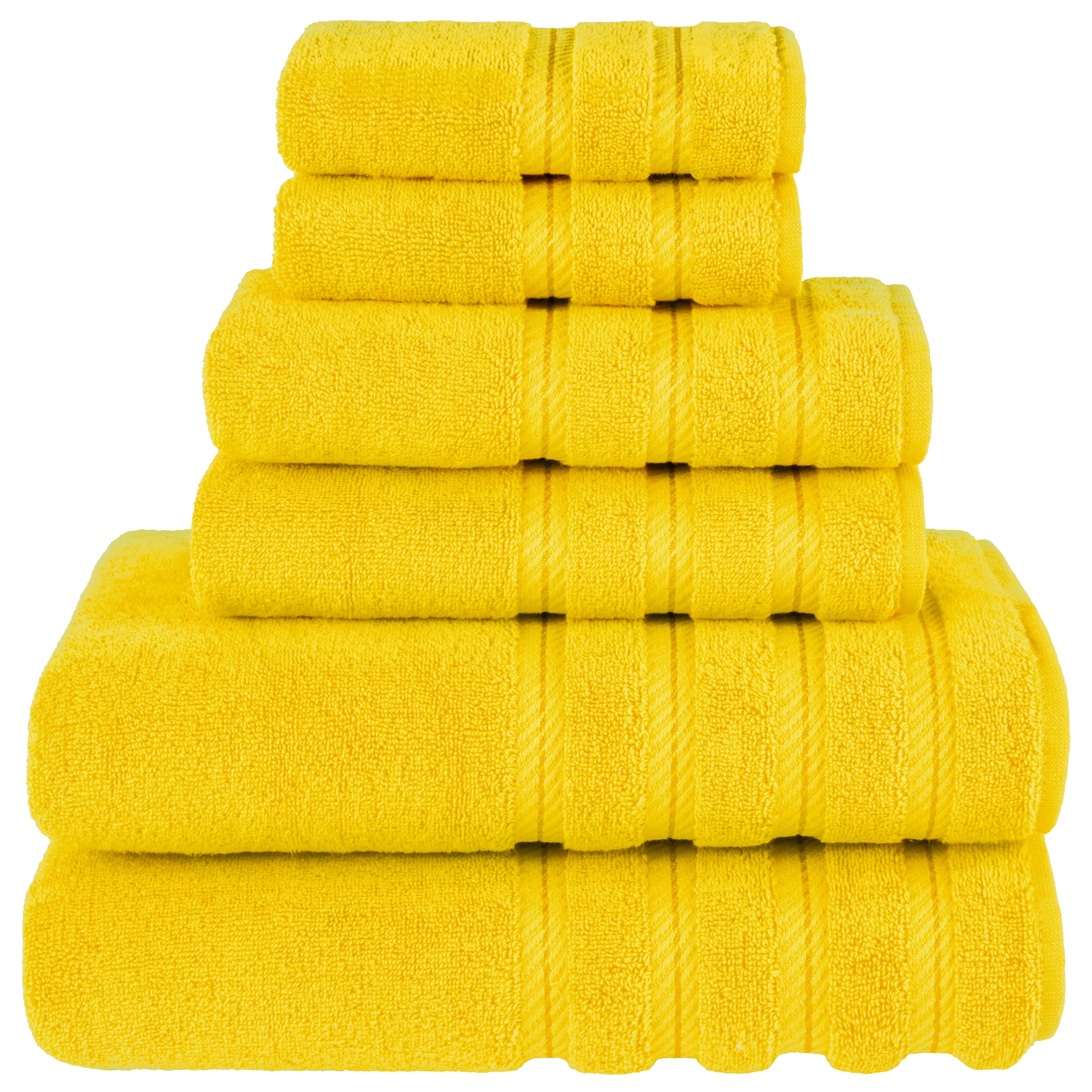 American Soft Linen 6-Piece Turkish Towel Set, Yellow