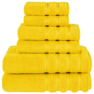 American Soft Linen 6-Piece Turkish Towel Set, Yellow