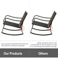 thumbnail image 3 of TOTAL 3 Piece Rocking Chair Patio Bistro Set Balcony Chairs Iron Conversation Sets Outdoor Furniture with Glass Coffee Table for Porch Poolside Lawn (Blue, Curved Armrest), 3 of 7