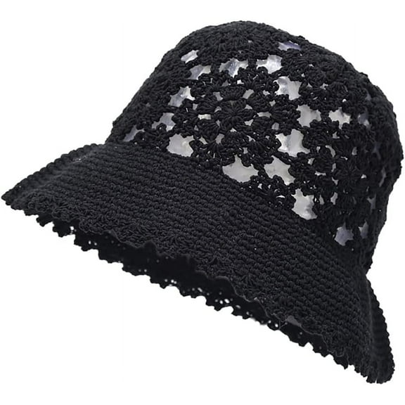 YooGuoGuo Women Lady Stylish Crochet Cloche Bucket Hat Cute Lightweight Handmade Knit Summer Slouchy Beanie with Brim