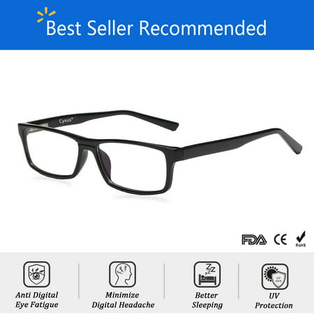 Cyxus Blue Light Blocking Computer Glasses with Spring Hinges for Anti Eye Fatigue Headache,Business Eyewear(non-reading