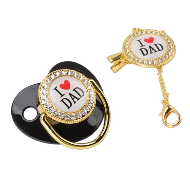 Chupete Para Bebé, Diseño De Bucle Cerrado Interesante Con Diamantes De Imitación, Chupete Resistente Para El Desarrollo De Los Dientes ZAQW Negro