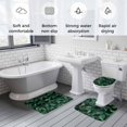 thumbnail image 6 of Summer Turtle Backed Leaves Bathroom Rugs Set Vintage Tropical Plant Non Slip Absorbent Soft Bath Mats 3 Piece Set with Bathroom Rug, U-Shaped Floor Mat, Toilet Seat Cover Small Size, 6 of 9