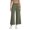 Green #017, variant on Soft Wide Leg Cropped Pants for Women High Waist Casual Relaxed Lounge Pants with Pockets, S