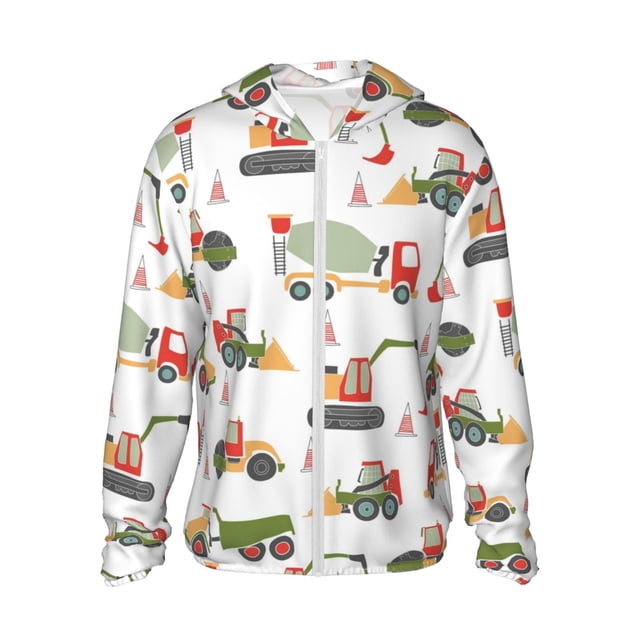 Balery Excavator Sudadera ligera de manga larga con capucha y protección solar UPF 50+ para hombre y mujer, ideal para pesca y running-X-Large