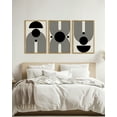 thumbnail image 6 of Drsoum Large 24x36in3pcs Natural Framed Black and White Abstract Wall Art Minimal Shapes Illustrations Modern Decor Ready To Hang, 6 of 9