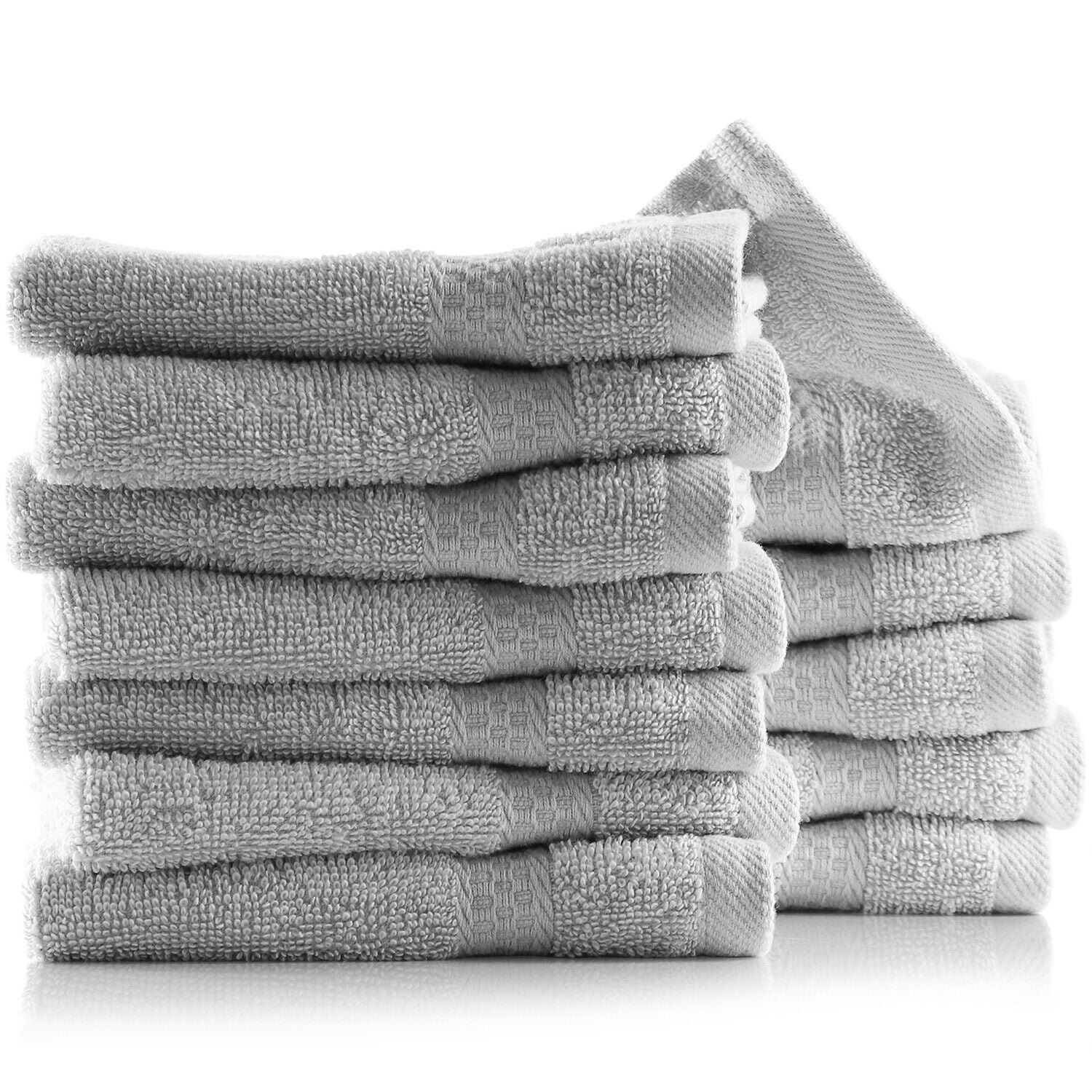 New 12pk White 24x48 8 Lbs 100% Cotton RingSpun Economy Grade Bath Towels V9120 