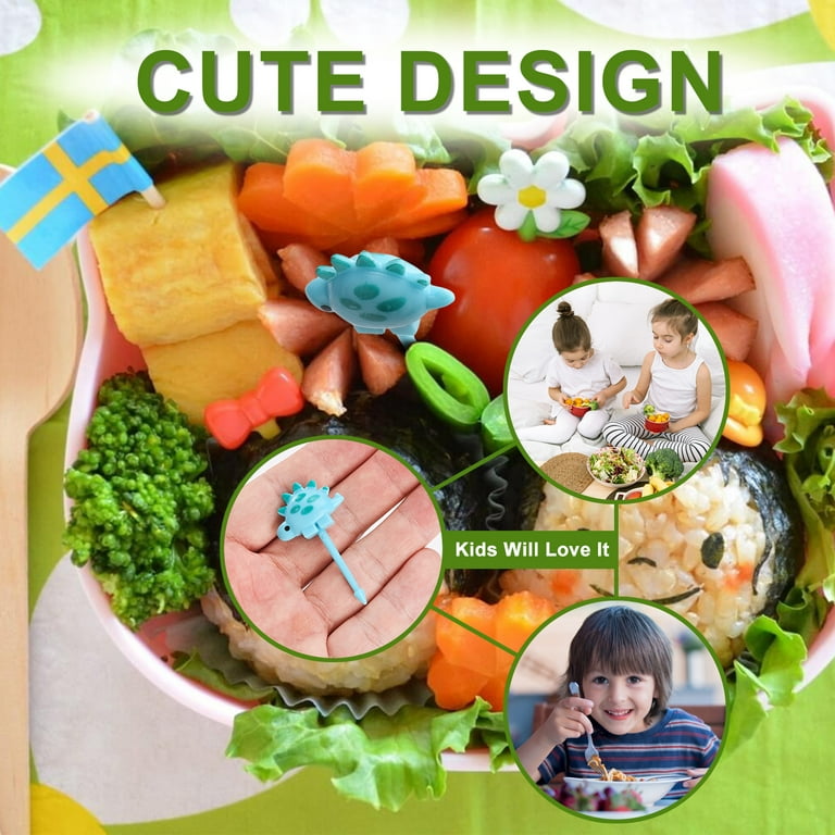 Hapeisy 6pcs Animal Fruit Food Picks, Bento Box Picks, Mini Cartoon Animal Food Toothpicks, Lunch Bento Forks Picks for Kids, Size: 4