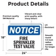 thumbnail image 2 of (2 Pack) Fire Sprinkler Test Valve OSHA Notice Sign 24 Inch X 18 Inch Vinyl Label Decal Sticker Weather Resistant, UV Protected for Workplace, Business, and Construction Site, Made in, 2 of 7