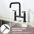 thumbnail image 6 of WOWOW Double Handle Bridge Faucet with Kitchen Sink Hole Cover, 6 of 6