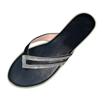 

asdoklhq Womens Shoes Clearance Under $20Glitter Bling Fancy Slide Flat Low Wedge Sandals Shoes