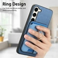 thumbnail image 5 of Case Designed for Samsung Galaxy S23, Classic Business Anti-falling Detachable Magnetic Card Holder Bag Support Car Magnetic Mount with Finger Ring Kicktand Phone Case Cover - Blue, 5 of 11
