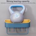 thumbnail image 2 of Ounissouiy Cocina baño esquina ducha estante de succión ordenado cesta de almacenamiento de pared Caddy Rack Juegos de accesorios de baño Azul amarillo, 2 of 6