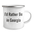 thumbnail image 2 of Funny Georgia Gifts for Him, I'd Rather Be In Georgia Camping Mug, Unique Graduation Mugs for Men from Friends, Coworkers, Family, 12 oz Stainless Steel with Enamel Finish, Permanent Printing, 2 of 4