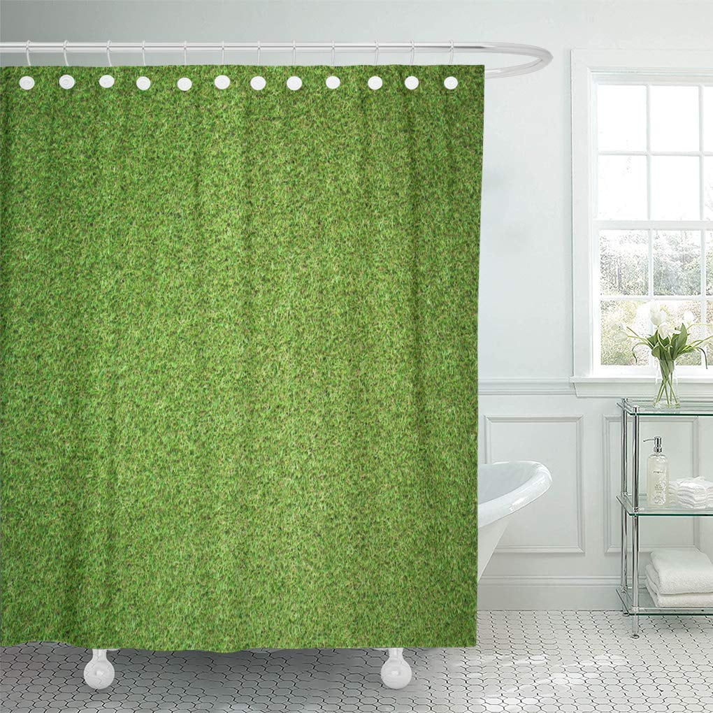 KSADK Green Beautiful Artificial Grass Blades Shower Curtain Bathroom