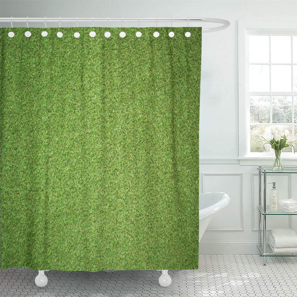 KSADK Green Beautiful Artificial Grass Blades Shower Curtain Bathroom
