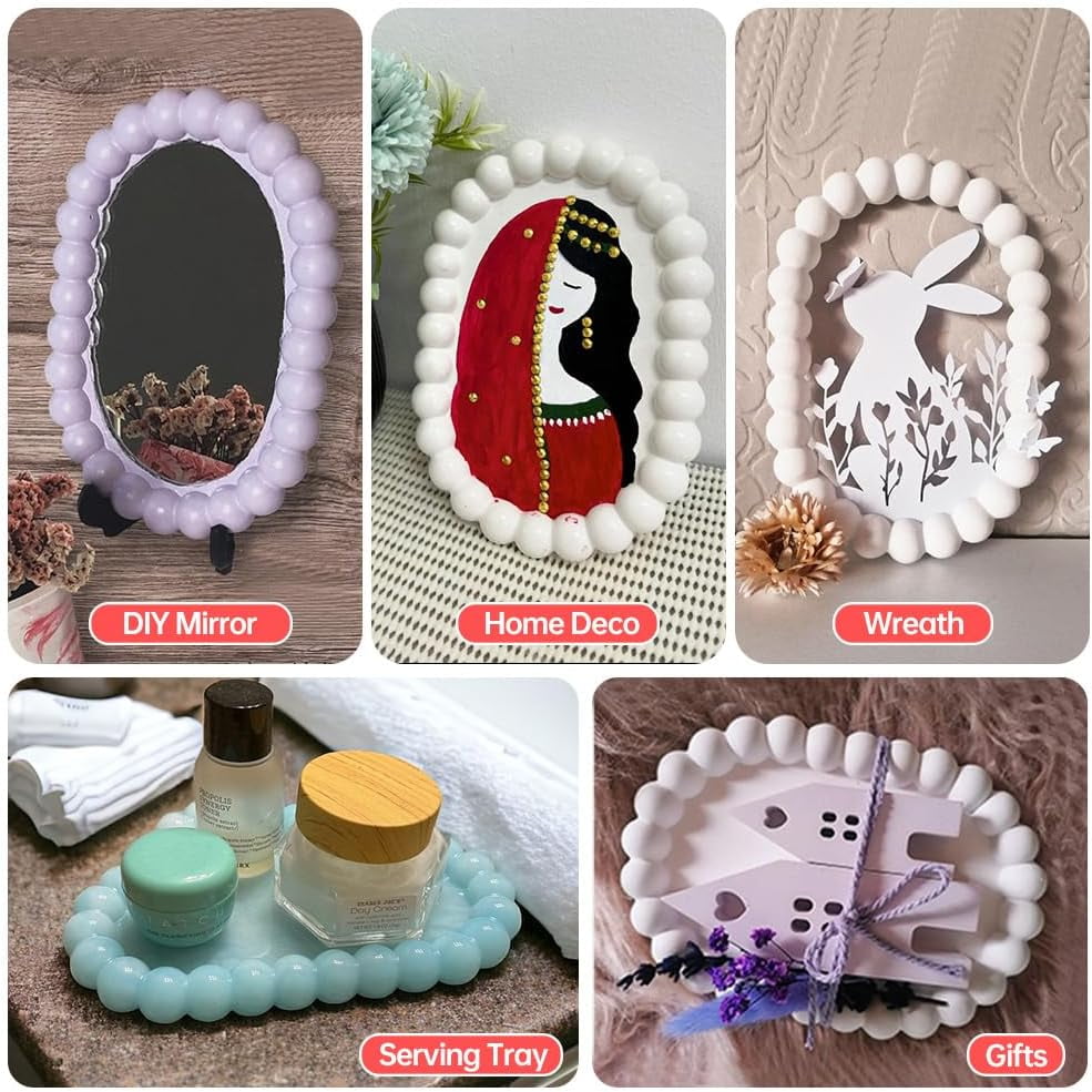 ABCISI 3 Pcs Bubble Coaster Silicone Mold, Durable Epoxy Resin Bubble Molds for Resin Heart Cloud Bow Shape, Used for Coasters Bowl mats, Candle Holders, Home Decoration, Valentine's Day Gifts