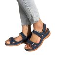 thumbnail image 4 of Sandals for Women 2025, Xunlbb Summer New Large Size Breathable Fish Mouth Comfortable Flat Wedge Open Toe Casual Beach Sandals(Blue,Size:35), 4 of 6