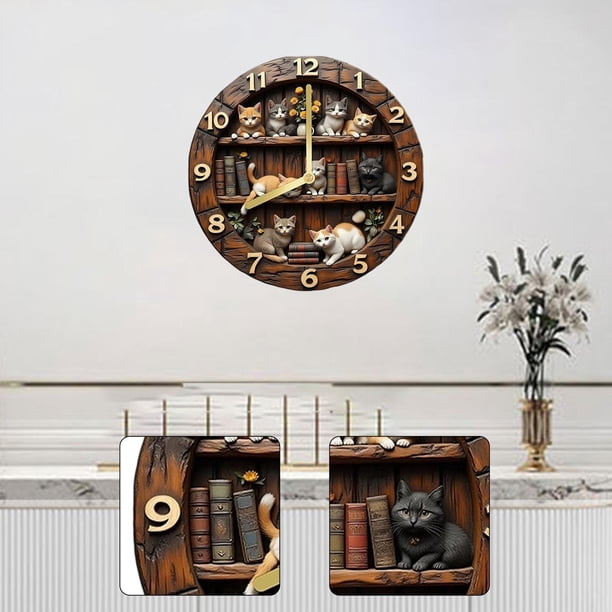 Reloj de pared de diseño retro, reloj colgante de pared, silencioso, clásico, creativo, redondo, para sala de estar, cafetería, dormitorio, oficina, 20 centímetros