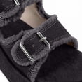thumbnail image 6 of Women's Platform Slide Sandals Comfortable Thick Sole Wedge Slides Buckle Strap Casual Summer Sandals Fashion Beach Vacation Slippers Black 7.5(39), 6 of 6