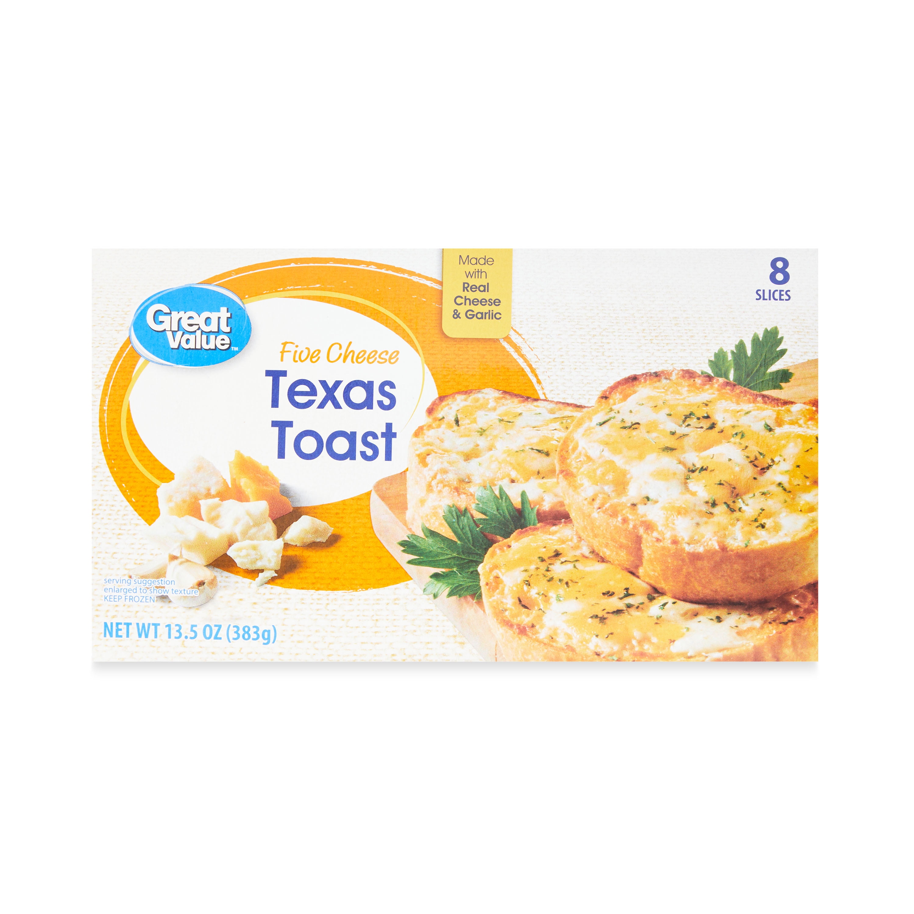 Great Value Five Cheese Texas Toast 135 Oz 8 Count 