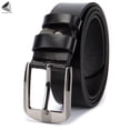 thumbnail image 3 of PULLIMORE Womens Mens Leather Belts Casual Dress Jeans Waistband Waist Strap (Black), 3 of 8