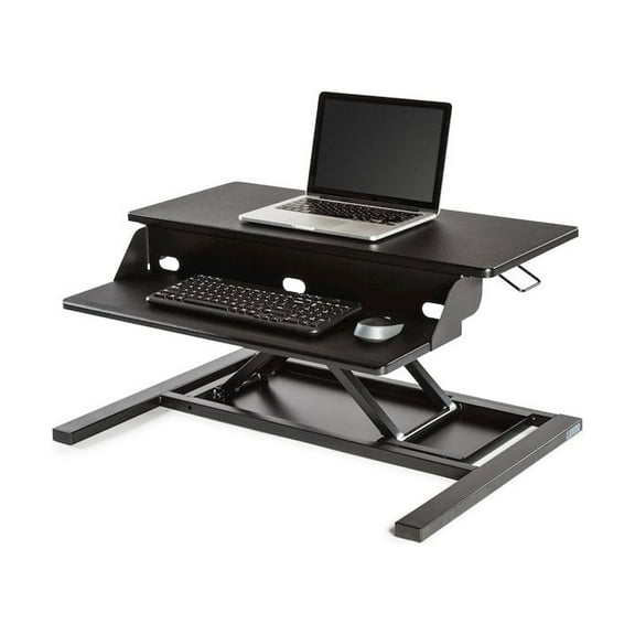 Luxor Two-Tier Pneumatic Standing Desk Converter - Black