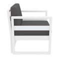 thumbnail image 4 of Luxury Commercial Living 3-Piece White Patio Club Seating Set with Sunbrella Charcoal Gray Cushion, 4 of 7