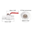 thumbnail image 2 of Ball Valve, 20mm ID , Socket End Valve for Aquarium Setup, Sump Pump, Pool, Garden Sprinkler White Red 2Pcs, 2 of 5