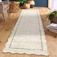 thumbnail image 2 of HOMERRY Scalloped Border Runner 2' x 6' for Hallway Modern Washable Throw Rugs for Kitchen Indoor Carpet, Beige, 2 of 7
