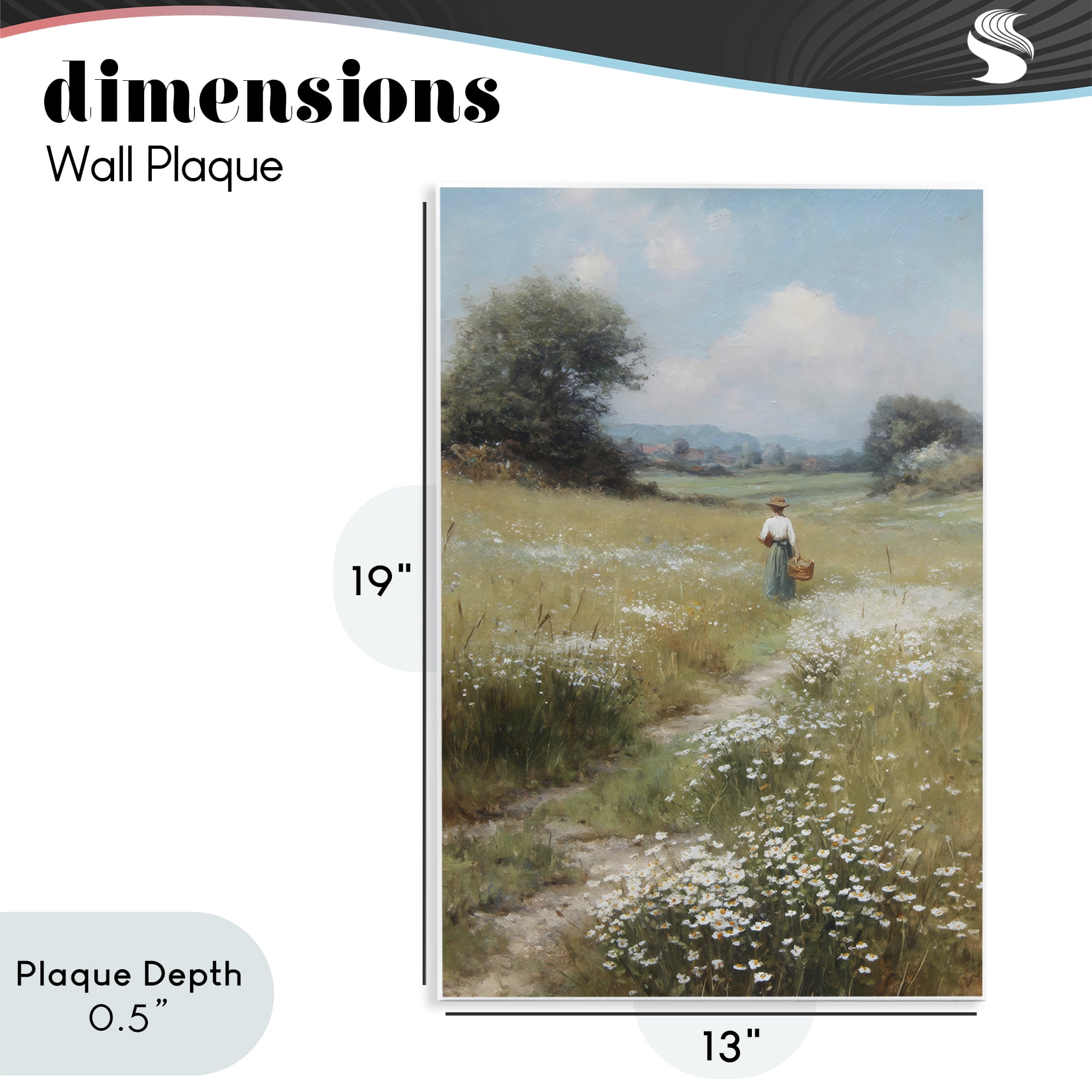 Stupell Industries Flower Gazing in Summer Meadow Wall Plaque Art, design by Petal Prints Design