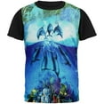 thumbnail image 1 of Dolphins Jumping Over Reef All Over Mens Black Back T Shirt Multi MD, 1 of 1