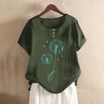 thumbnail image 2 of Camisas de Manga Corta para las Mujeres, Blusa de Botón de Impresión Casual con Cuello Redondo Hecha de Tela Suave Transpirable para Verano Primavera, Blusas de Manga Corta para las Mujeres, 2 of 4