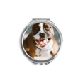 thumbnail image 1 of Bulldog Animal de Compagnie Effrayant Photo Main Miroir Compact Rond Portable Poche Verre, 1 of 3
