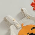 thumbnail image 4 of Okbabeha My First Halloween Baby Girl Boy Outfit Cute Pumpkin Romper Onesie Corduroy Overalls Halloween Baby Clothes, 4 of 7