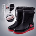 thumbnail image 1 of Zapatos de lluvia impermeables para hombre, zapatos de trabajo antideslizantes para exteriores, Botas de lluvia cálidas de algodón con forro polar, calzado de cocina para hombre, 1 of 3
