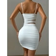 thumbnail image 3 of Women Sexy Spaghetti Strap Bodycon Mini Dress White Backless Party Evening Outfit Nightclub Vestidos, 3 of 9