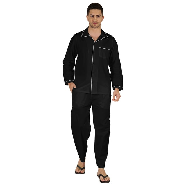 Inkmeso Pyjama en Coton pour Hommes Ensemble de Pyjama Haut et Bas